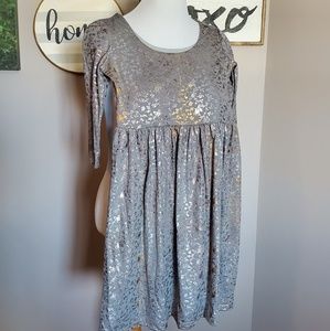 Boutique gray/gold dress